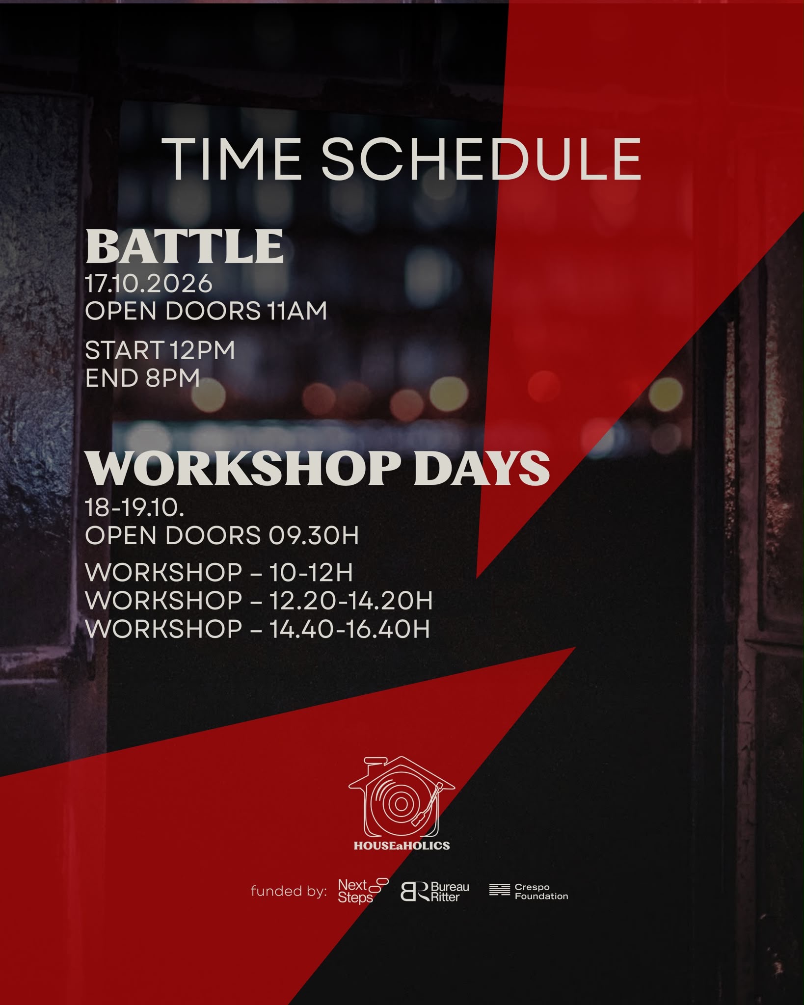 Beyond Steps Battle and Workshop Time Schedule